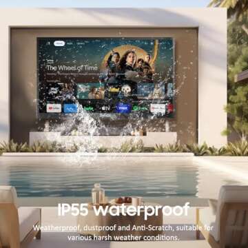 SYLVOX Outdoor TV, 43 inch Smart TV, Waterproof 4K Weatherproof TV