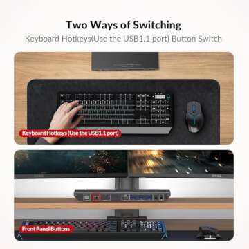 AV Access KVM Switch for Dual Monitors - Control 2 PCs Seamlessly