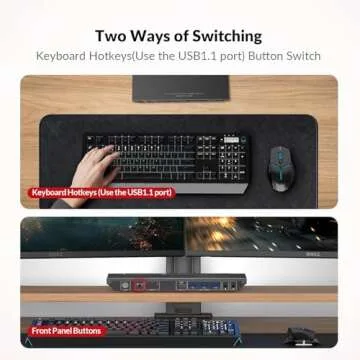 AV Access KVM Switch for Dual Monitors - Control 2 PCs Seamlessly