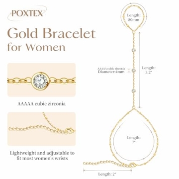 Poxtex Gold Beaded Bracelets - Elegant Adjustable Jewelry for Her