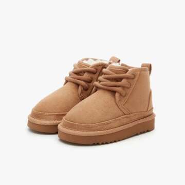 Weestep Girls and Boys Snow Fashion Ankle Boots Warm Walking Outdoor Shoes with Zipper (Baby/Toddler...