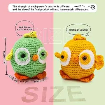 Faircosy Crochet Kit Animal for Beginners: 2pcs Crochet Animal Kits for Adults Kids - Starter Kit with Step-by-Step Video and Instructions - Learn to Crocheting Kit Amigurumi - Chick (40%+ Yarn Extra)