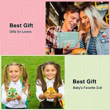 Faircosy Crochet Kit Animal for Beginners: 2pcs Crochet Animal Kits for Adults Kids - Starter Kit with Step-by-Step Video and Instructions - Learn to Crocheting Kit Amigurumi - Chick (40%+ Yarn Extra)