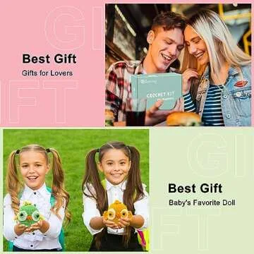 Faircosy Crochet Kit Animal for Beginners: 2pcs Crochet Animal Kits for Adults Kids - Starter Kit with Step-by-Step Video and Instructions - Learn to Crocheting Kit Amigurumi - Chick (40%+ Yarn Extra)