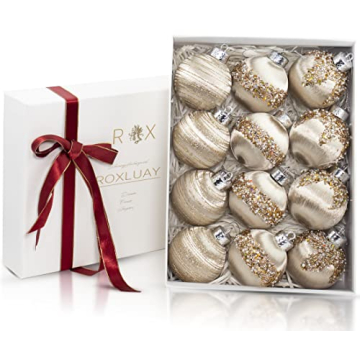 12Pcs 4” Silk Christmas Ball Decorations, Satin Christmas Tree Ornaments for Holiday and Party Dec...