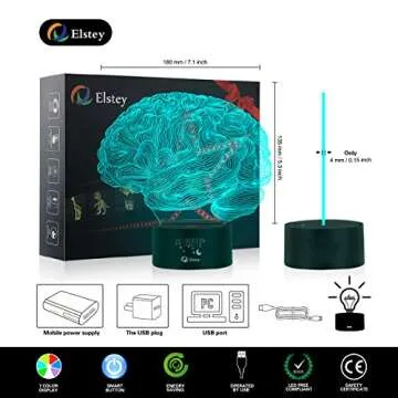 Elstey 3D Night Light Color-Changing Lamp for All Ages