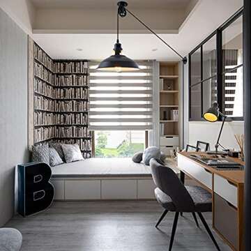 Plug in Pendant Light Industrial Pulley Pendant Lamp E26 Vintage Hanging Light Fixture With 16.4ft Cord On/Off Switch For Pool Table,Houseplant Grow lights,Kitchen Island,Sink 2 Pack Black