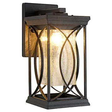 Dusk to Dawn Modern Outdoor Wall Light - Elegant Black Aluminum Sconce for All Weather