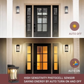 Dusk to Dawn Modern Outdoor Wall Light - Elegant & Waterproof