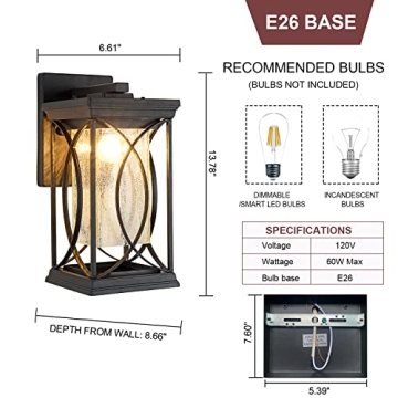 Dusk to Dawn Modern Outdoor Wall Light - Elegant & Waterproof