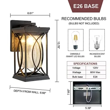 Dusk to Dawn Modern Outdoor Wall Light - Elegant & Waterproof