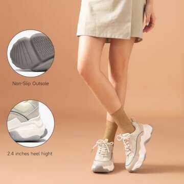 BEAU TODAY Chunky Sneakers - Women's Fashionable Comfort Shoes