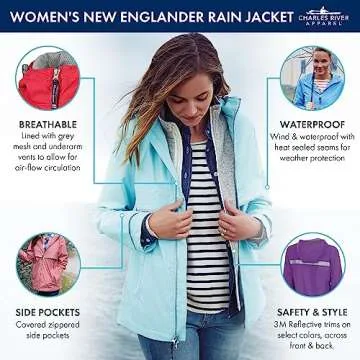 Charles River Apparel New Englander Wind & Waterproof Rain Jacket, Buttercup/Reflective, L