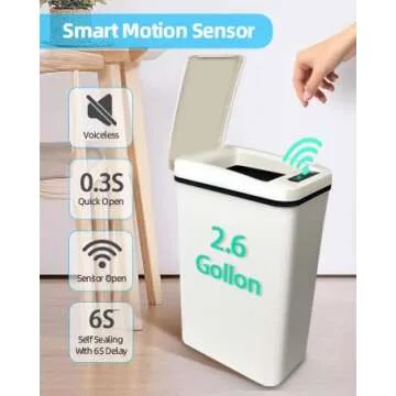 KKBUER Touchless Bathroom Trash Can – Smart & Stylish