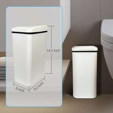 KKBUER Touchless Bathroom Trash Can – Smart & Stylish