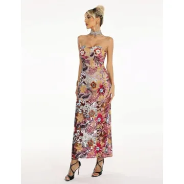 Gorgeous Floral Sequin Dress for Summer Parties