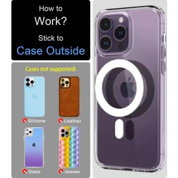 Magnet Ring Adhesive Compatible with MagSafe Sticker Designed for iPhone 12 13 14 15 16 Phone Case C...