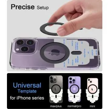 Magnet Ring Adhesive Compatible with MagSafe Sticker Designed for iPhone 12 13 14 15 16 Phone Case Converter Kit Accessories, Magnetic Magnets Adapter Rings for Wireless Charging, White 2pcs