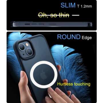 Magnet Ring Adhesive Compatible with MagSafe Sticker Designed for iPhone 12 13 14 15 16 Phone Case Converter Kit Accessories, Magnetic Magnets Adapter Rings for Wireless Charging, White 2pcs