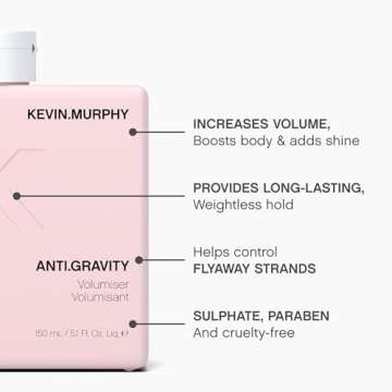 KEVIN.MURPHY ANTI.GRAVITY - Volumising & Texturising Lotion - For All Hair Types - Hair Volume & Shine - Hair Texture & Shine - Less Flyaways - Sulphate & Paraben Free Hair Care - 150 mL / 5.1 fl oz