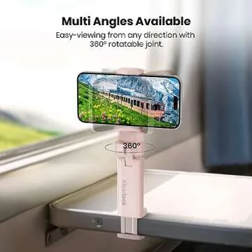 2 Pack Airplane Phone Holder for Valentine's Day, Klearlook 360° Rotation Travel Essentials Phone Mount for Desk, Handsfree Flexible Travel Accessories for Flying, Valentines Day Gift for Couple