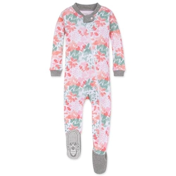 Burt's Bees Baby baby girls Pajamas, Zip Front Non-slip Footed Pjs, 100% Organic Cotton and Toddler ...