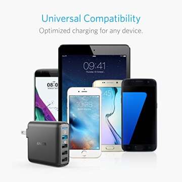 Anker Quick Charge 3.0 43.5W 4-Port USB Wall Charger, PowerPort Speed 4 for Galaxy S7/S6/edge/edge+, Note 4/5, LG G4/G5, HTC One M8/M9/A9, Nexus 6, with PowerIQ for iPhone 7, iPad, and More