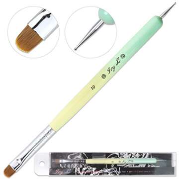 Ivy-L Premium Dual Kolinsky Brush & Dotting Tool for Nail Art