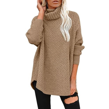 DOROSE Women's Cozy Oversized Pullover Sweater Khaki
