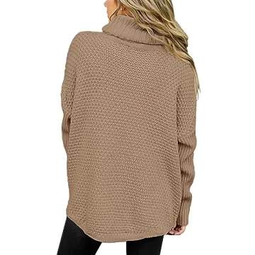 DOROSE Women's Cozy Oversized Pullover Sweater Khaki
