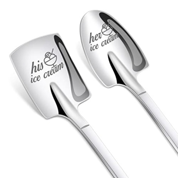 PRSTENLY Gifts for Him Her, 2 Pcs His and Hers Ice Cream Spoons Boyfriend Girlfriend Couples Gift Id...