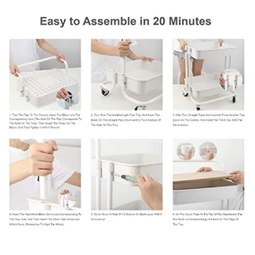 DTK 3 Tier Rolling Utility Cart with Lockable Wheels