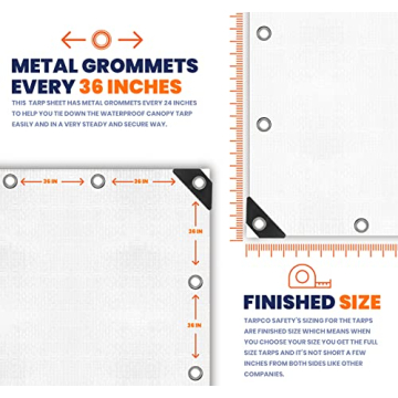 Tarpco Safety Heavy Duty Tarp Cover - 7 Mil Waterproof