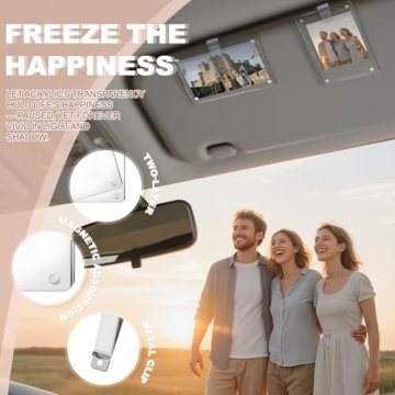 BST3CBABY 2 Pack Car Visor Photo Clip and Visor Clip Photo Frame for Unforgettable Memories