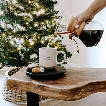 Sweet Water Decor Warm and Cozy Stoneware Coffee Mugs | Christmas Coffee Mugs | Microwave & Dishwash...