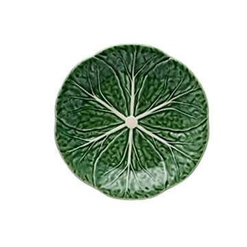 The Wine Savant Bordallo Pinheiro Cabbage Green Dessert Plate Set of 4 with A Microfiber Cleaning To...
