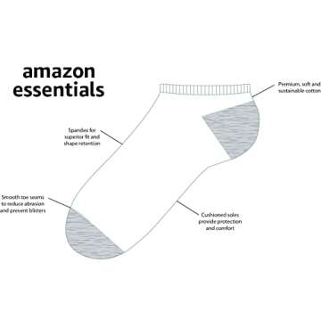 Amazon Essentials Unisex Kids' Cotton Low Cut Socks, 14 Pair Pack, Large, White
