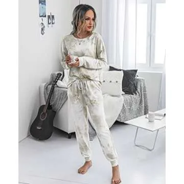 PRETTYGARDEN Women's Stylish Tie Dye Pajamas Set