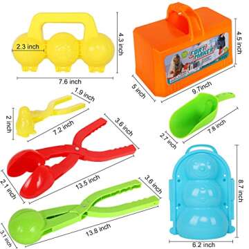 CWLAKON Snow Toys Kit, Snowball Maker Tools, Winter Toys Snow Fort Building Brick, Snowman, Snow Pen...