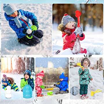 CWLAKON Snow Toys Kit, Snowball Maker Tools, Winter Toys Snow Fort Building Brick, Snowman, Snow Penguin Maker, Large Love Heart Snow Ball Clip for Kids Adults Snow Ball Fights, Winter Outdoor Games