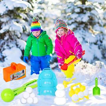 CWLAKON Snow Toys Kit, Snowball Maker Tools, Winter Toys Snow Fort Building Brick, Snowman, Snow Penguin Maker, Large Love Heart Snow Ball Clip for Kids Adults Snow Ball Fights, Winter Outdoor Games