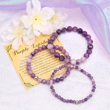 BONNY BOXX Natural Lepidolite Bracelet - Elegant Healing Gemstone