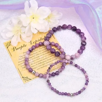 BONNY BOXX Natural Lepidolite Bracelet - Elegant Healing Gemstone