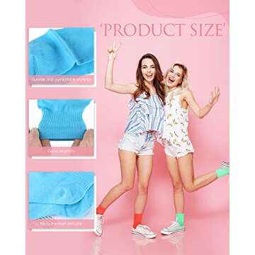 Foaincore 30 Pairs Women Crew Socks Solid Color Cotton Socks for Women Size 9-11 Comfortable Athleti...