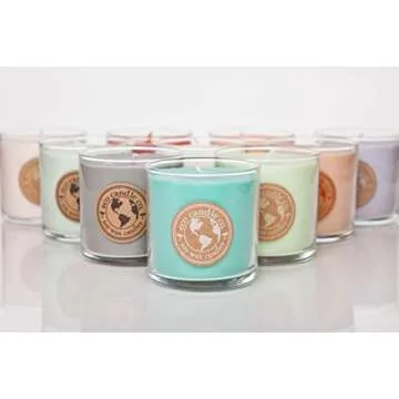 Eco Candle Co. Recycled Candle, Vanilla Grapefruit, 6 oz. - Scents of Vanilla & Pink Grapefruit - 100% Soy Wax, No Lead, Kraft Paper Label & Lid, Hand Poured, Made from Midwest Grown Soybeans