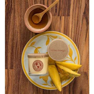 Eco Candle Co. Recycled Candle, Vanilla Grapefruit, 6 oz. - Scents of Vanilla & Pink Grapefruit - 100% Soy Wax, No Lead, Kraft Paper Label & Lid, Hand Poured, Made from Midwest Grown Soybeans