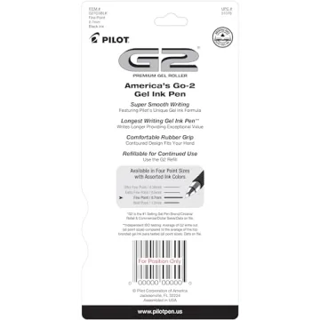Pilot G2 Premium Gel Roller Pens, 0.7 mm, Pack of 5