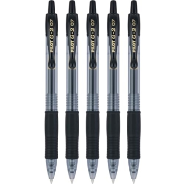 Pilot G2 Premium Gel Roller Pens, 0.7 mm, Pack of 5