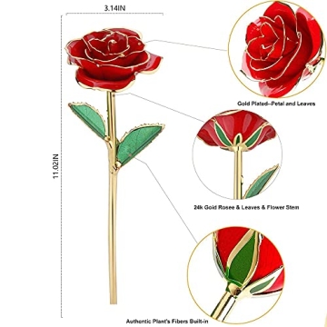 Beautiful 24K Gold Dipped Rose - Perfect Gift