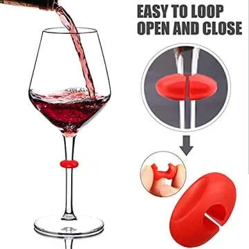 Floating Wine Glasses for Pool with Charms Tags, Shatterproof Poolside Wine Glasses, Floating Cup With Stem, Drinking Glasses for Pool, Unbreakable Wine Cup & BPA-free (16 Oz, Set of 2)